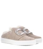 Roger Vivier Sneaky Viv Fur-lined Suede Sneakers
