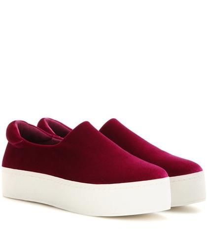 Opening Ceremony Cici Velvet Platform Slip-on Sneakers