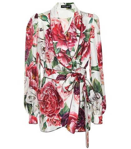 Dolce & Gabbana Floral Silk Wrap Jacket