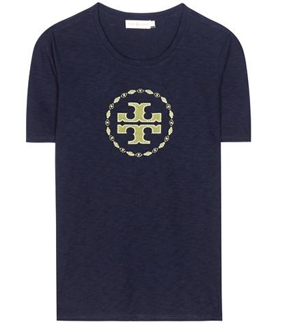Tory Burch Demi Embroidered Cotton T-shirt