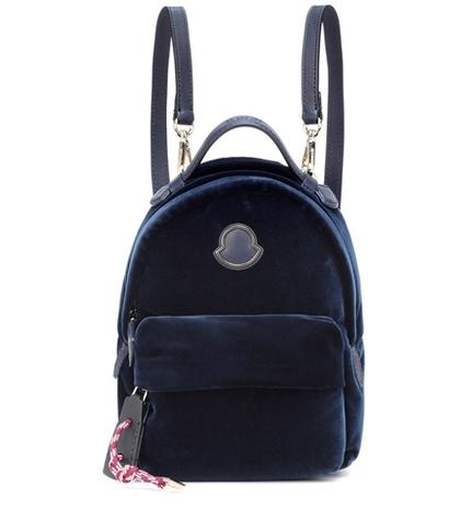 Moncler Leather-trimmed Velvet Backpack