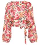 Camilla Top 135 Floral-printed Silk Cropped Blouse