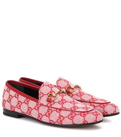 Gucci Jordaan Gg Canvas Loafers