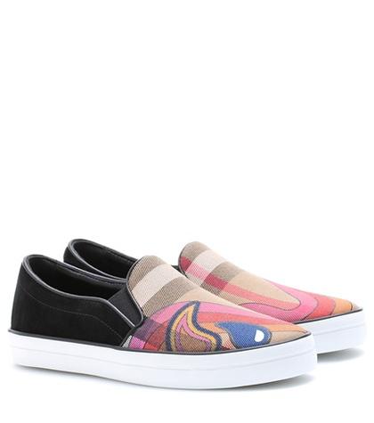 Burberry Canvas And Suede Sneakers