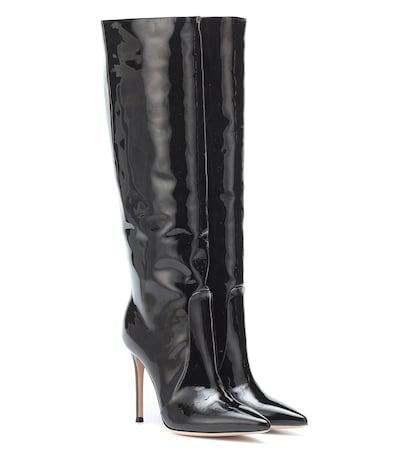 Gianvito Rossi Heather 105 Black Patent Leather Boots