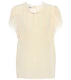 Miu Miu Silk Lace Trim Top