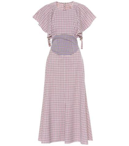 Rosie Assoulin Venn Diagram Checked Wool Dress
