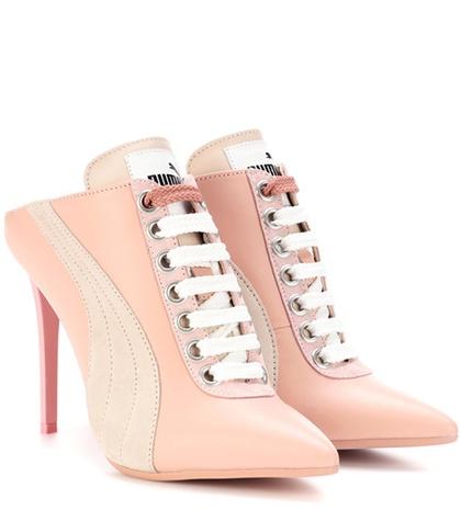 Fenty By Rihanna Lace-up Leather Mules