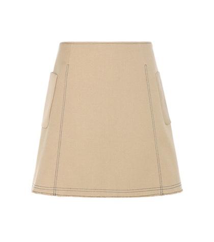 Wood Wood Sandra Cotton And Virgin Wool-blend Twill Skirt