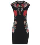 Alexander Mcqueen Floral Stretch Knit Minidress