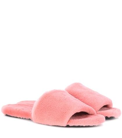 The Row Ellen Mink Fur Slides