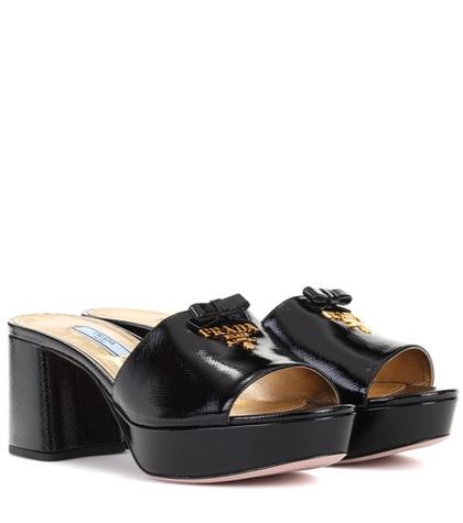 Roberto Cavalli Plateau Leather Sandals