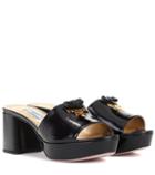 Roberto Cavalli Plateau Leather Sandals