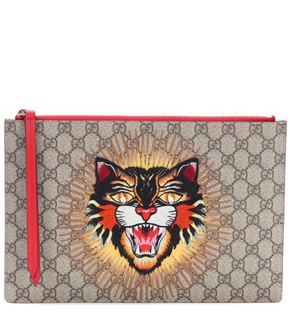 Gucci Gg Supreme Embroidered Pouch