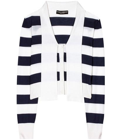 Dolce & Gabbana Striped Cashmere And Silk Cardigan