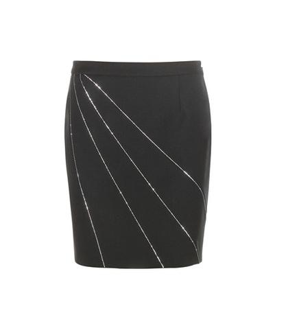 Saint Laurent Embellished Wool Skirt