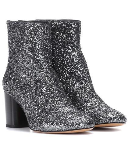Isabel Marant Ritza Glitter-coated Ankle Boots