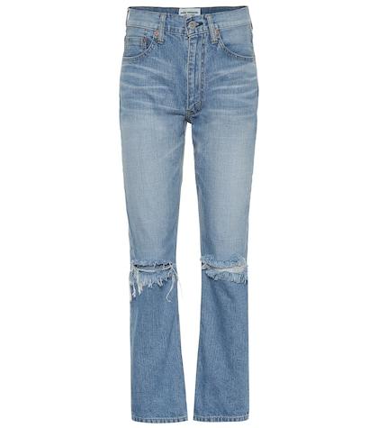 Junya Watanabe High-rise Distressed Jeans
