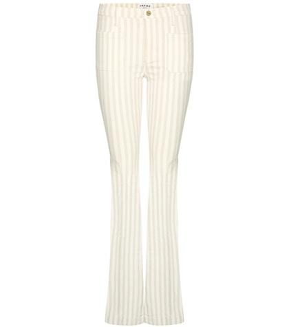 Frame Le Bardot Striped Flared Jeans