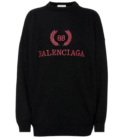Balenciaga Embroidered Wool-blend Sweater