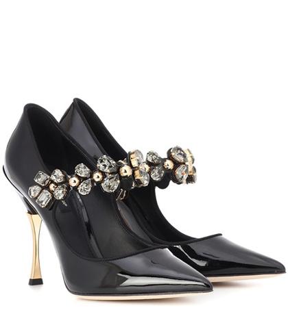 Dolce & Gabbana Crystal-embellished Leather Pumps