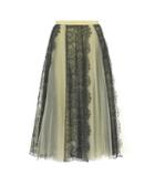 Burberry Tulle And Lace Midi Skirt