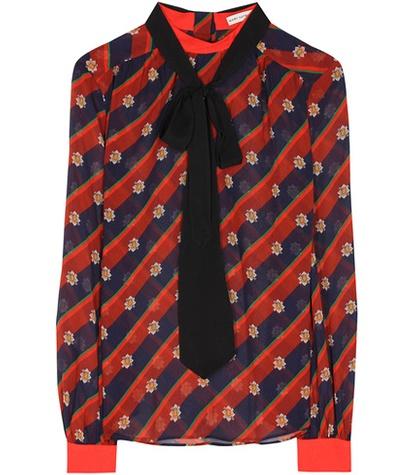 Gucci Veddar Striped Silk Blouse