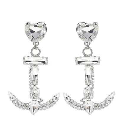 Alessandra Rich Crystal Anchor Earrings