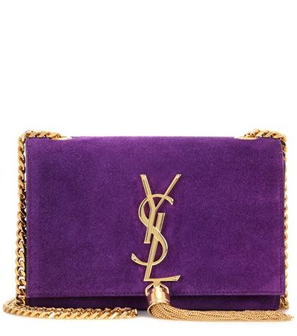 Saint Laurent Classic Small Monogram Suede Shoulder Bag