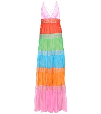 Valentino Floor-length Silk Dress With Lace