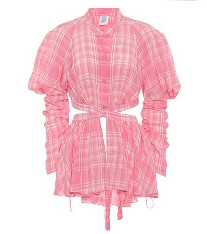 Rosie Assoulin Plaid Voile Blouse