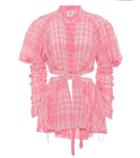 Rosie Assoulin Plaid Voile Blouse