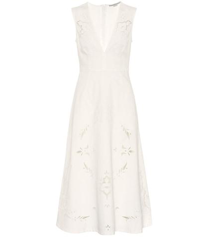 Stella Mccartney Embroidered Denim Midi Dress