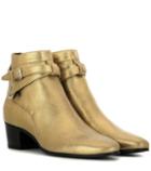 Saint Laurent Blake 40 Metallic Leather Ankle Boots