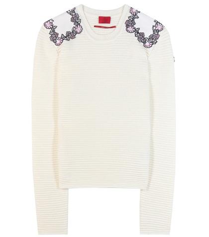 Moncler Gamme Rouge Virgin Wool Sweater With Appliqué