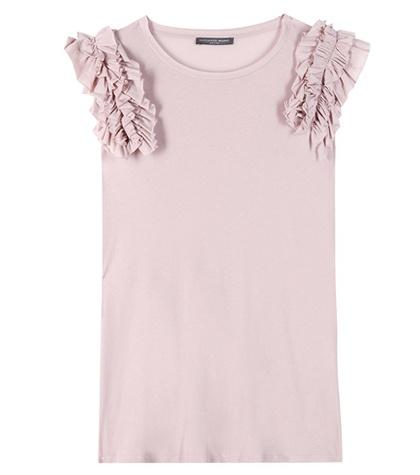 Alexander Mcqueen Ruffled Cotton Top