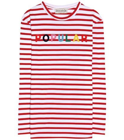 Heidi Klein Striped Cotton Jersey Top With Appliqué