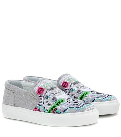 Kenzo Embroidered Slip-on Sneakers