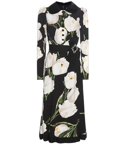Dolce & Gabbana Embellished Printed Crêpe Dress