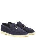 The Row Summer Charms Walk Embellished Suede Loafers