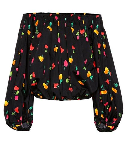 Caroline Constas Andro Floral-printed Poplin Top