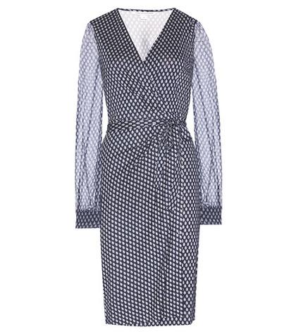 Maison Kitsun Sigourney Two Printed Silk Wrap Dress