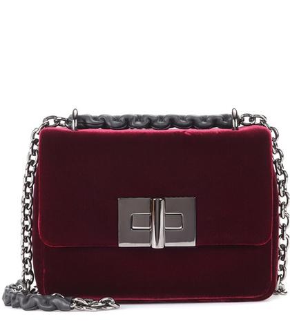 Rochas Natalia Small Velvet Shoulder Bag