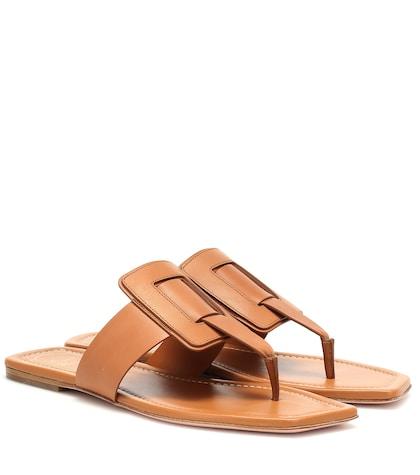 Roger Vivier Viv' Sellier Leather Sandals