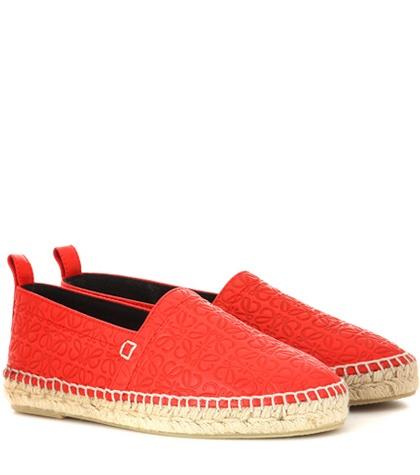 Loewe Embossed Leather Espadrilles