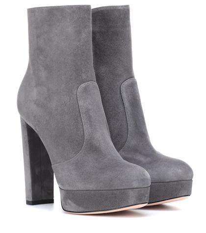 Aquazzura Brook Plateau Suede Ankle Boots