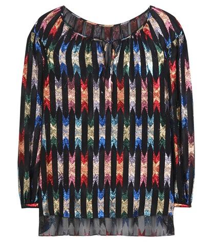 Saint Laurent Metallic Silk Blouse