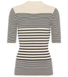 Roger Vivier Wimna Striped Cotton-blend Top