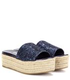 Miu Miu Glitter Platform Sandals