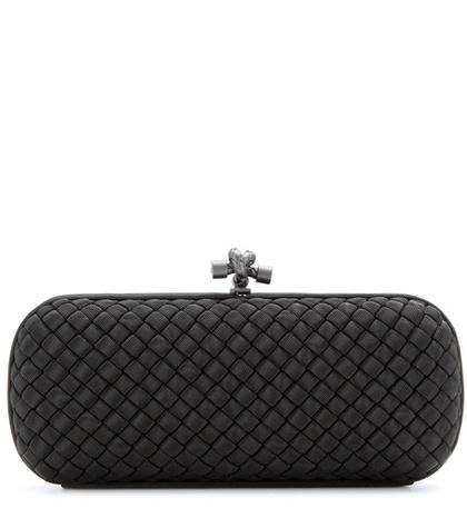 Bottega Veneta Stretch Knot Grosgrain Intrecciato Baguette Clutch